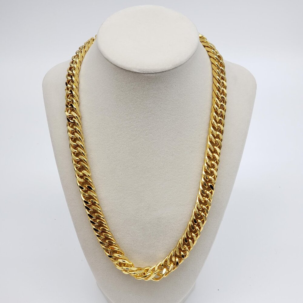 Authentic Louis Vuitton Gold Lock w/ Unbranded 18k cuban Gold Plated Chain - Picture 10 of 11